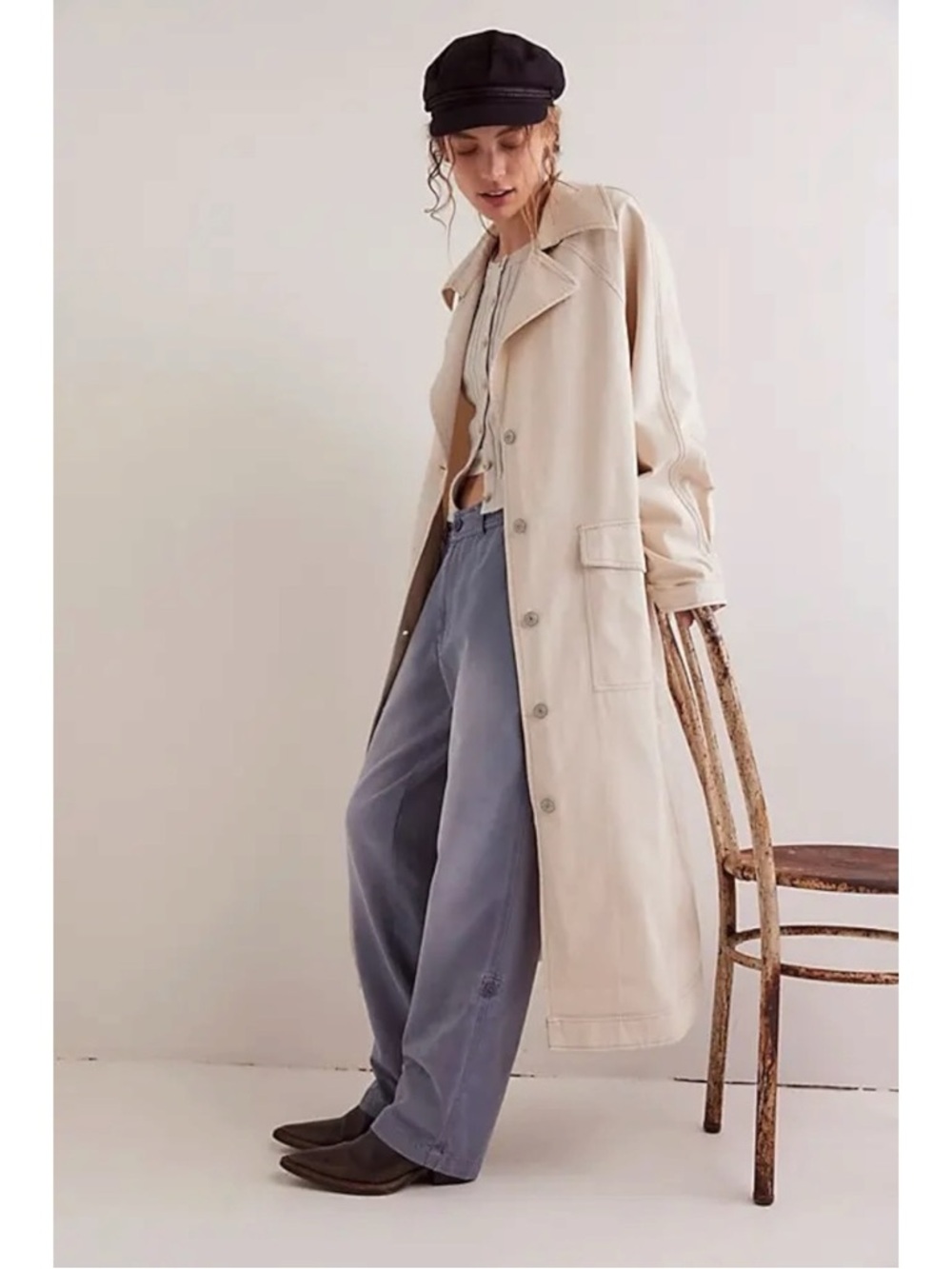 Free People Beige Trench Coat - Picture 14 of 14